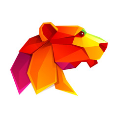 Lion head vector low poly character.