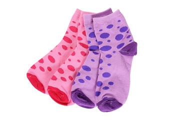 Children's socks isolated on white background