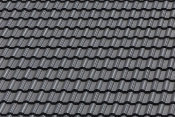 black tile roof on building residence house