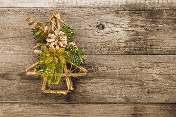 Christmas decoration on wood