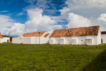 Buildings inside the fortress of Sao Jose de Macapa in city Macapa, Brazil