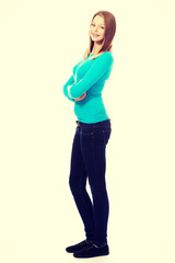 Young woman with toothy smile