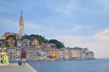 Rovinj old town in Croatia, Adriatic coast, Istra region
