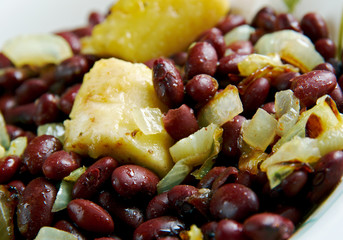Red Kidney Beans with Plantains
