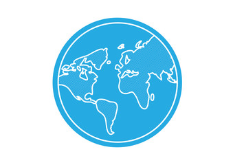 flat world globe illustration vector