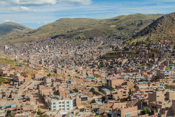 Fototapeta premium Aerial view of Puno, Peru