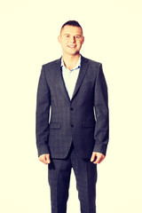 Confident businessman looking at camera