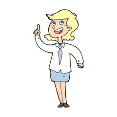 cartoon businesswoman with idea