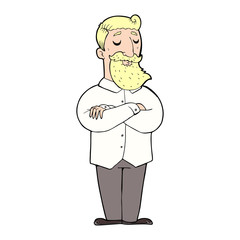 cartoon hipster man