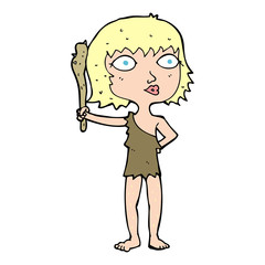 cartoon cave woman