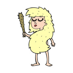cartoon cave woman