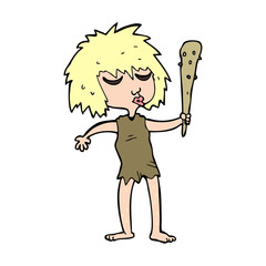 cartoon cave woman