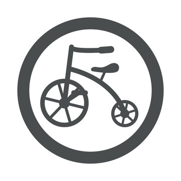 Icono plano triciclo gris