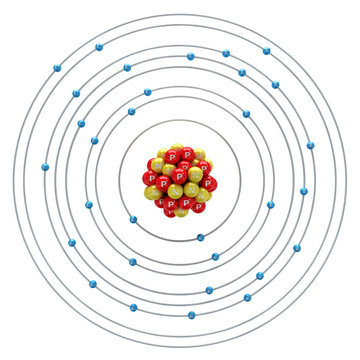 Gallium atom on a white background