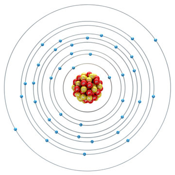 Strontium atom on a white background