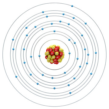 Niobium atom on a white background