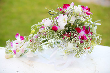 close up of wedding bouquet