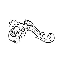 traditional hand drawn floral swirl