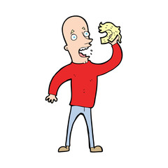 cartoon bald man with wig