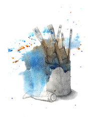 Art materials
Brushes and paint
