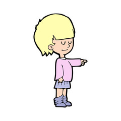 cartoon girl pointing