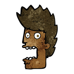 cartoon terrified man