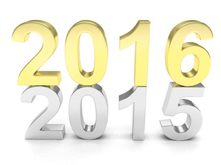 2015-2016 change new year 2016 isolated