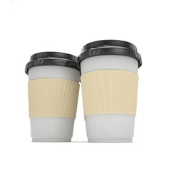 Three paper coffee cups