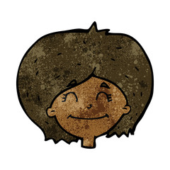 cartoon happy female face