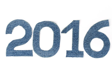 Denim digits 2016 on light background