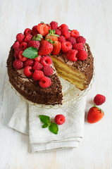 Homemade cake with berries