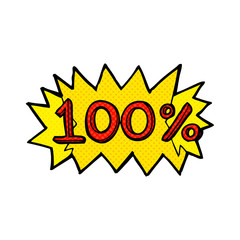 cartoon 100% symbol