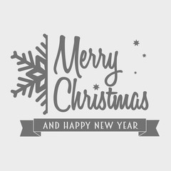 Merry christmas and Happy new year concept logo, card retro vintage