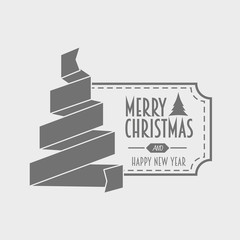 Retro Vintage Merry Christmas Greeting Card or poster concept with Typography