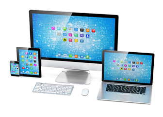 Ultimate web design, laptop, smartphone, tablet, computer, display