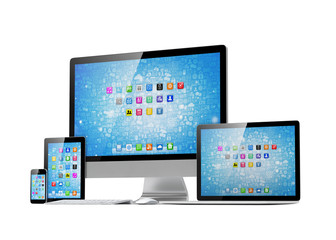 Ultimate web design, laptop, smartphone, tablet, computer, display