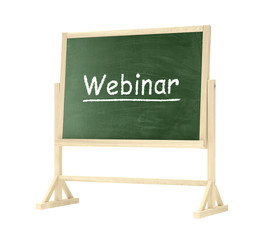 Webinar concept. Blackboard, chalkboard isolated on white