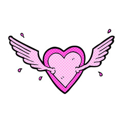 cartoon flying heart