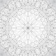 Geometric abstract background with connected lines and dots. Futuristic technology design. Vector illustration