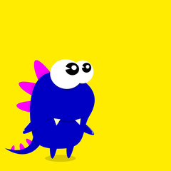 Vector cartoon funny dragon. Cartoon Dinosaur.