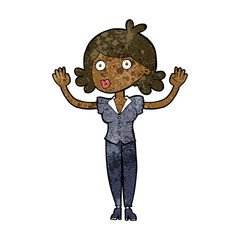 cartoon woman surrendering