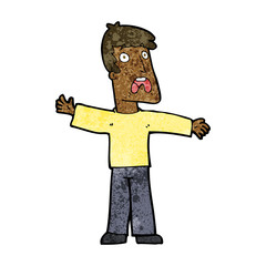cartoon frightened man