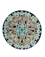 Vintage painted porcelain plate on a white background