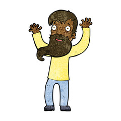 cartoon excited man with beard