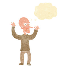 cartoon mean man with thought bubble