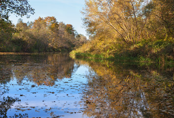 Fototapeta na wymiar River in an autumn.