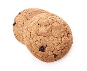 oat cookies on white background