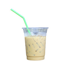 ice coffee in glass islated on white background