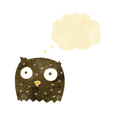 cartoon owl with thought bubble