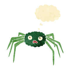 cartoon spider with thought bubble
